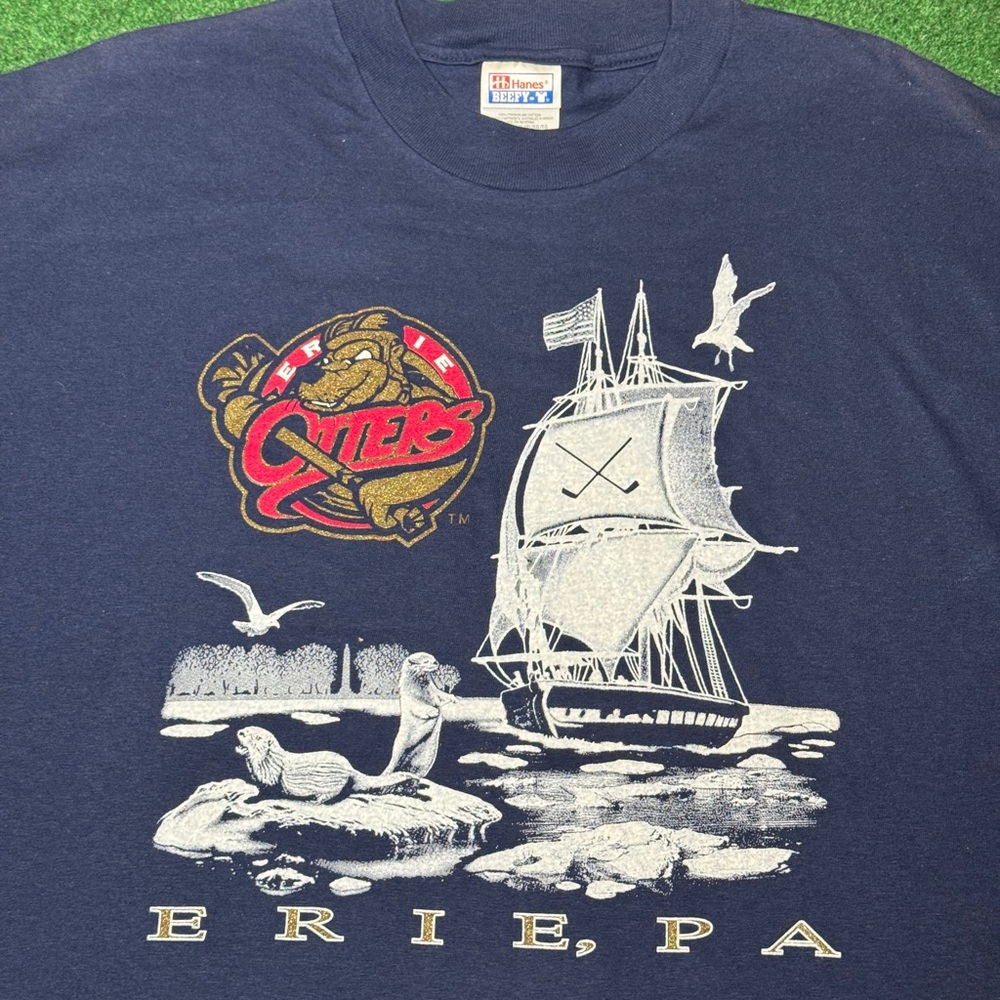Vintage 90s Erie Otters T-shirt, Rare NHL Hockey Team Penguins Pennsylvania (XL) - Picture 2 of 7